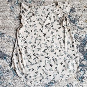 LOFT Cap Sleeve Print Blouse